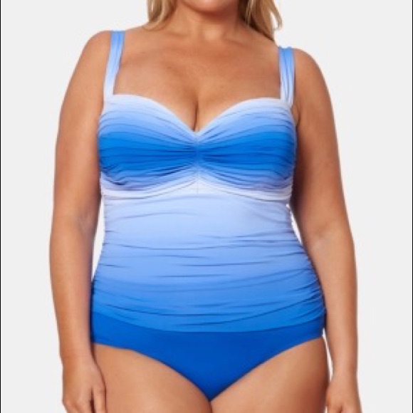 Bleu By Rod Beattie Plus Size Ruched Sweetheart-Neck One-Piece Swimsuit